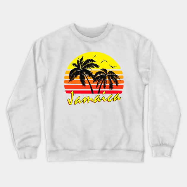 Jamaica Retro Sunset Crewneck Sweatshirt by Nerd_art